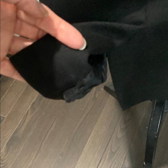 Vintage Black Wool Pencil Skirt with leather trim Size XL by Garey Petites - Picture 8 of 12